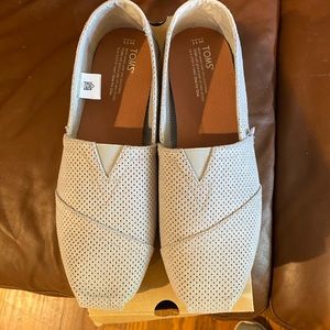 Toms Drizzle Grey Perforated Synthetic Suede 11 m
